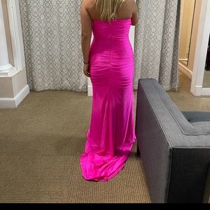 Hot pink prom dress